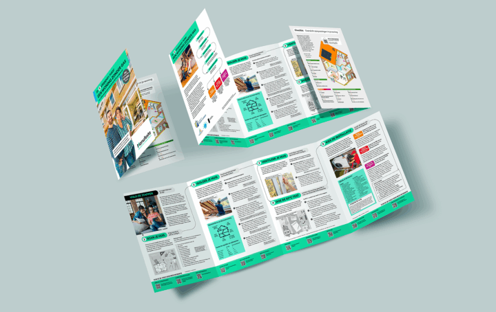 Mock up van de complete handleiding ‘In 5 stappen naar een woning zonder gas’